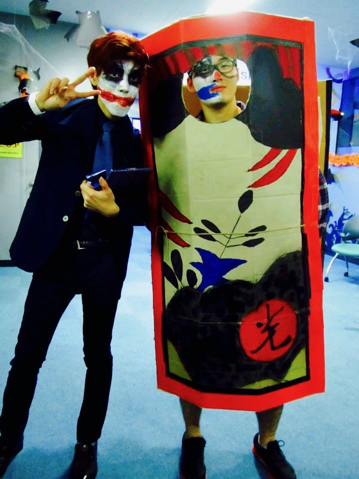university students dressed up for Halloween
