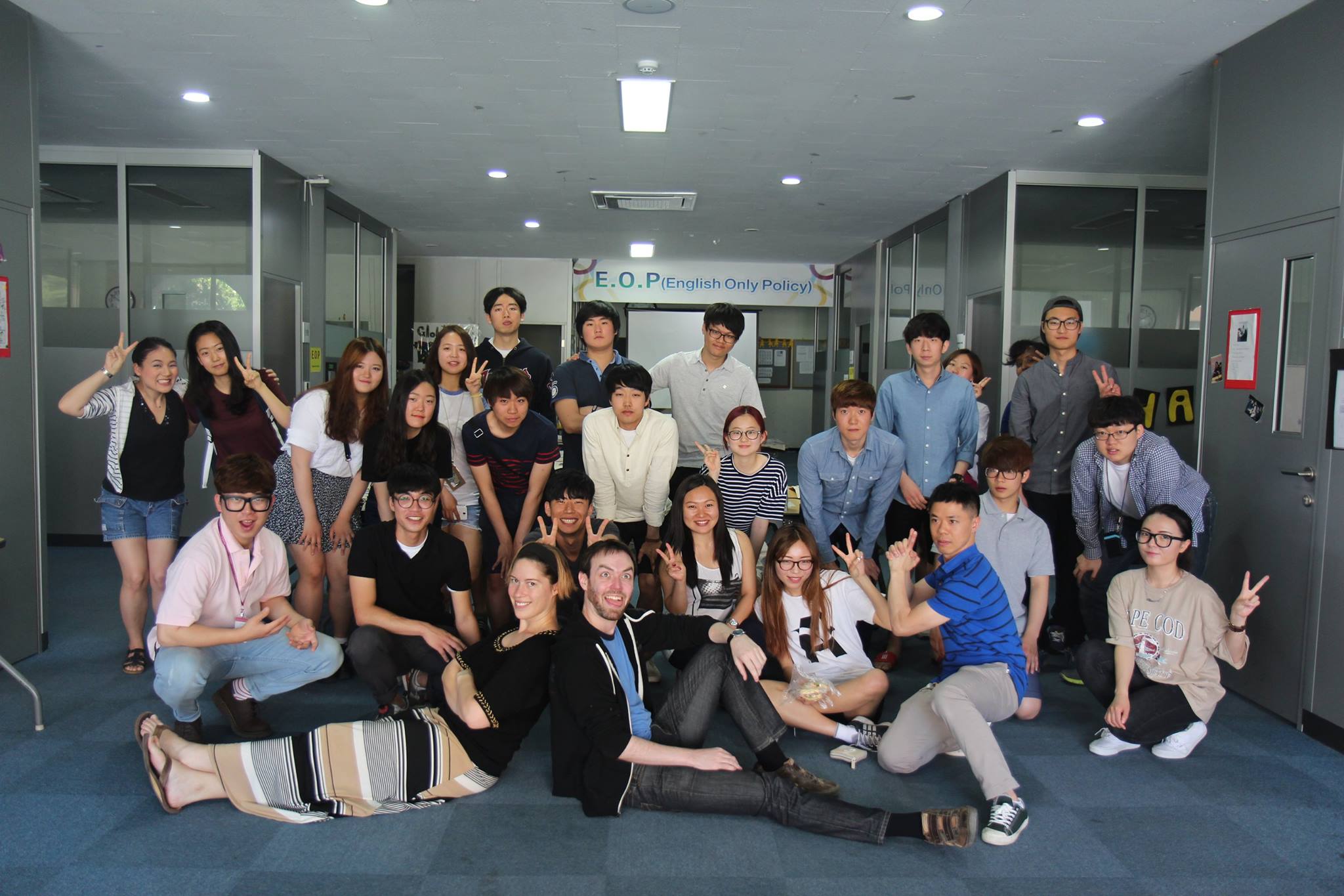 university students with professors
